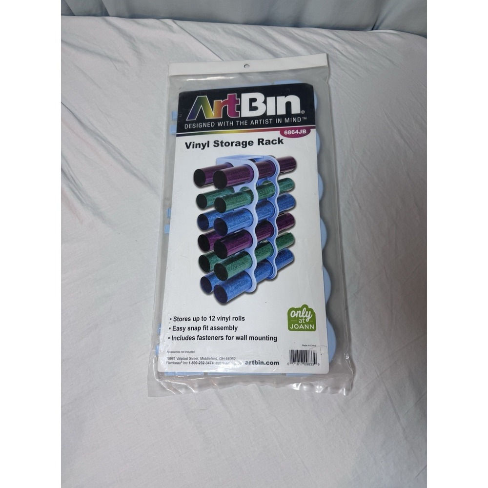 ArtBin Vinyl Craft Storage Rack Cricut 6864JB Snap Fit Holds 12 Vinyl Rolls
